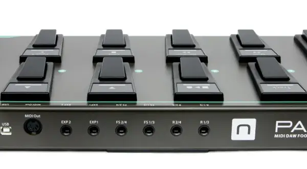 Der Nektar Pacer ist ein MIDI-Fußschalter-Controller mit vielen Pedalen und Reglern für Musikproduktionen.