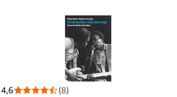 Zwei bekannte Blues Musiker, einer spielt Gitarre, der andere singt ins Mikrofon. Buchcover mit dem Titel "Ich hab den Blues schon etwas länger".