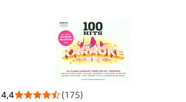 CD-Hülle mit "100 Hits Karaoke" und Silhouetten von Sängerinnen. Perfekt für deine nächste Karaoke-Party!