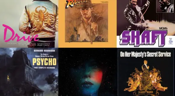 Soundtracks von "Drive", "Raiders of the Lost Ark", "Shaft", "Psycho", "Under the Skin" und "On Her Majesty's Secret Service" – eine Auswahl der 100 besten Filmmusik.