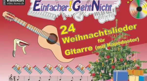 Ein einfaches Weihnachtslied auf Gitarre lernen? Hier gibt es 24 Lieder mit Akkorden und Noten, inklusive Kapodaster-Tipps. Perfekt für die Feiertage!