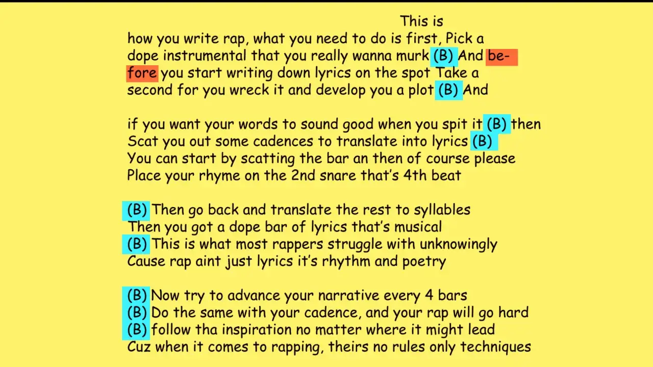 So, wie schreibt man rap? W&auml;hle ein Beat, schreib Lyrics, achte auf Silben und Rhythmus. Lass dich inspirieren!