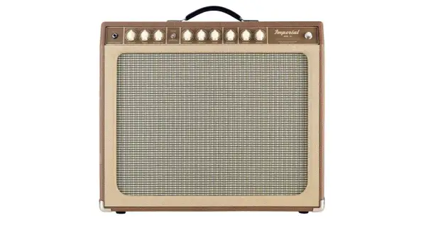 Ein brauner Röhrenverstärker mit dem Schriftzug "Imperial MK II" und dem Hinweis "Tone King Amplifiers".